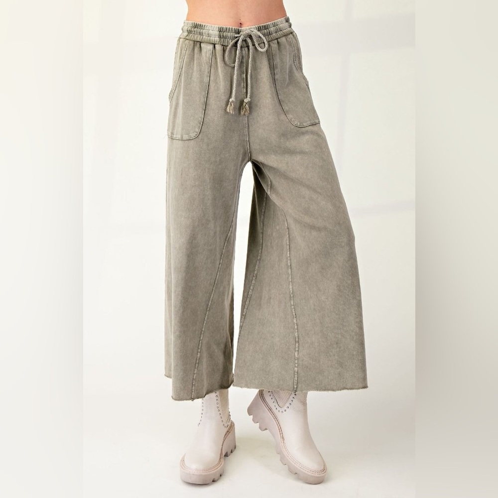 Easel ASH wash wide leg pants s m l nwt